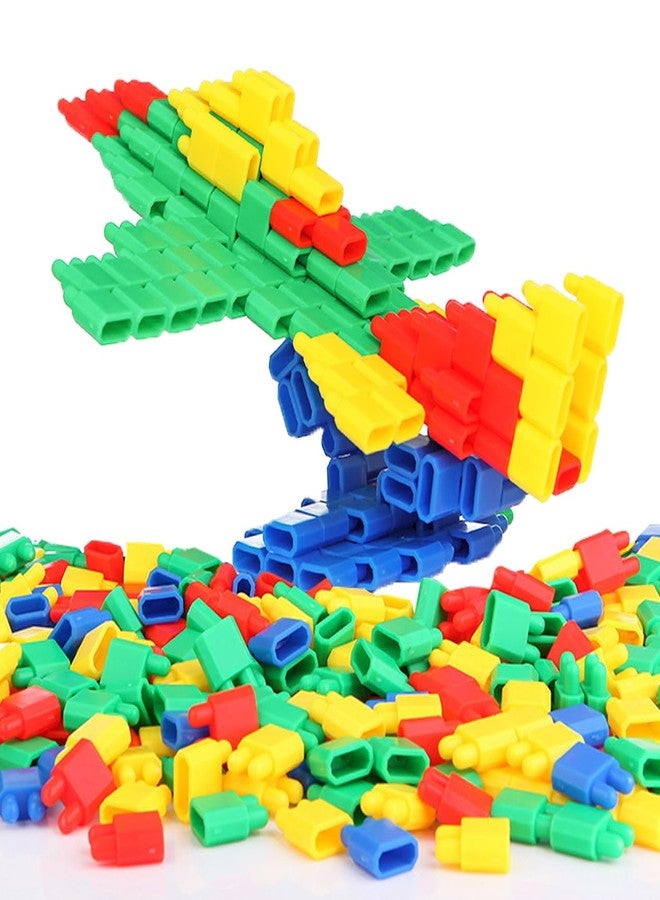 VGRASSP 180 Pcs DIY Building Blocks Toy for Kids, Endless Imagination and Creativity - Fun Learning, Colorful Connector Blocks - Gift for Boys & Girls, Color As Per Stock (Bullet Blocks) - Image 1